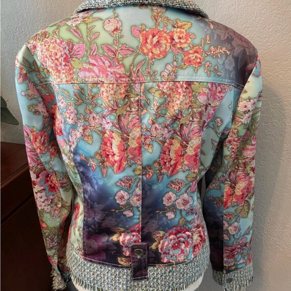 Bohemian Women's Floral Blazer with Tweed NWOT Size 6 - Picture 2 of 12